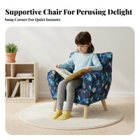 2 Pieces Lunar Couch and celestial body Stool Padded Seat children's Furniture