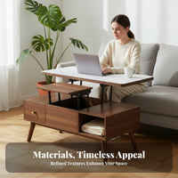 transformable elevateTop Coffee Table Height-Adjustable transformable elevateTop Table Built-in Storage Movable with casters