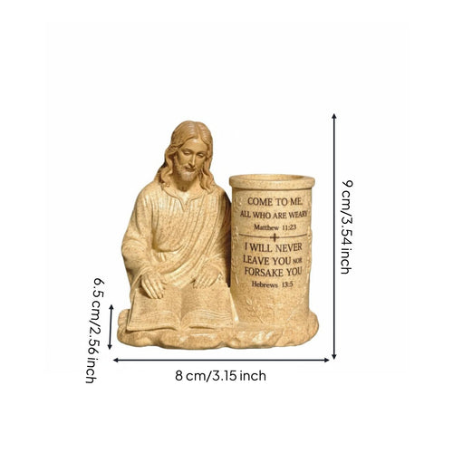 Jesus Figurine Pen Holder Easter Gift Jesus Desk Decor Desktop Decoration