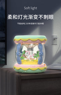 婴儿手拍鼓儿童6个月12宝宝玩具0一1岁3早教益智音乐旋转木马拍鼓 充电版-超大号【升级】木马鼓