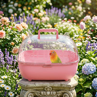 Portable Bird Carrier, Handheld Mobile Bird Cage with Accessories, Transparent Outdoor Bird Cage for Portable Use
