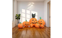 Inflatable Pumpkin with Black Cat Outdoor Inflatable Pumpkin Inflate for Lawn, Garden