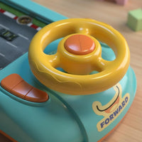 Simulated Driving Steering Wheel Toy Music Function Car Adventure Game Double Power Supply Kids Steering Wheel Driving Toy for Girls, Young Children