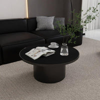 2 Pieces Round Nesting Table Set Minimalist Design Living Room Furniture Snug Design Non-Slip Feet for Renters, Office, Bedroom