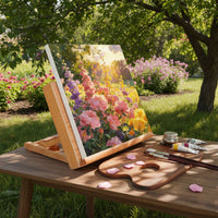 Portable Beech Wood Drawing Stand Foldable Wooden Desktop Easel Mini Folding Painting Easel for Students, Artists