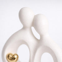 Abstract Couple Statue Hugging, Modern Ceramic Porcelain Figurine Ornaments for  #variant:White