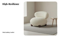 Round Unstructured Chair Artistic Design Wavy Chaise Lounge Ergonomic Design Statement Piece for Homeowners, Living Room