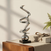 Abstract Resin Sculpture Glossy Finish Spiral Sculpture Easy to Clean Home Decor