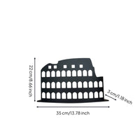 Metal Ornament Geometric Silhouette Sculpture Nordic Style Roman Architectural Model for Living Room, Bookshelf, Office