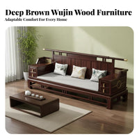 New Chinese Design Solid Wood Sofa Set Sturdy Hardwood Frame African Blackwood Hardwood Living Room Furniture Two-Season Season Use Tranquil Design