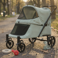 Folding Dog Stroller Single-Action Fold Soft-Sided Pet Stroller Ventilated