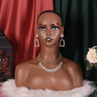 Black Female Mannequin Head with Half Body Stand for Wig Display and Cross-border Sales