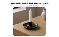 Kiln-Glazed Finish Ceramic Candlestick Multi-Functional Handled Taper Candle Holder With Handle for Photographers, Photography Prop, Bedroom