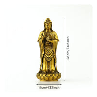 Guanyin Statue with Lotus Pedestal Carved Ornament Buddhist for Buddhists