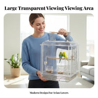 Clear-Front Bird Habitat Easy to Clean Avian Habitat Unobstructed View