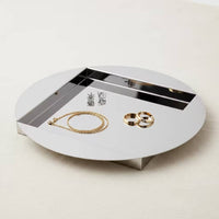 Oval Serving Tray Mirror Finish Mirrored Tray Decorative for Vanity