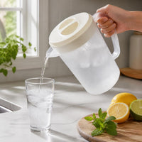 Large Capacity Cold Water Pitcher with Lid for Refrigerator, Heat-Resistant Plastic Beverage Dispenser for Home and Commercial Use