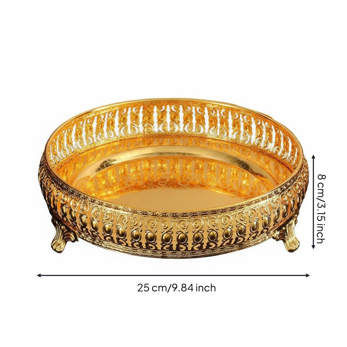 Gold Fruit Tray Footed Decorative Fruit Tray Shallow Basin