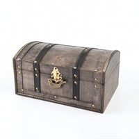 Wooden Box with Curved Lid Distressed Decorative Keepsake Storage Chest Rustic Wooden Keepsake Box for Collectors