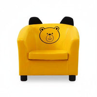 2 Pieces Crown-Shaped Chair with Footrest Matching Ottoman for Toddlers, Parents