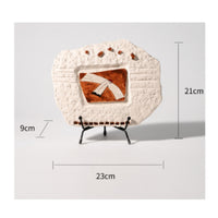 Bird Desktop Ornament Textured Statue with Metal Stand Modern for Shelf