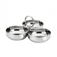 Snack Dish with Carrying Handle Food-Grade 3-in-1 Snack Plate Compact for Hosts