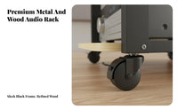High-Fidelity Equipment Rack With Wheels Mobile Audio Component Shelf Space-Saving Multi-Tier AV Equipment Shelf for Audiophiles