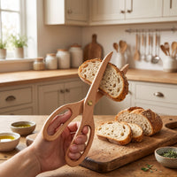 Wooden Tongs Beech Wood Scissor Tongs Serrated Wooden Food Clip for Home Cooks, Hosts, Kitchen, Buffet, Barbecue