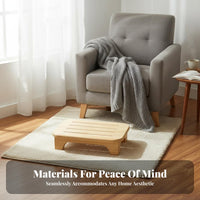Slatted Platform Stool Multi-Functional Footrest Minimalist Design for Bathroom
