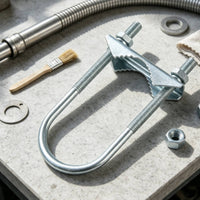 Antenna Mast Clamp Galvanized Mast Clamp with U-Fasteners Serrated Pole Mounting Bracket for Installers, Hobbyists, Communications Installations