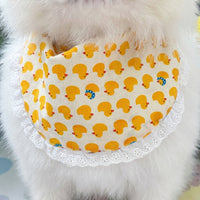 Cute Duck Print Dog Bandana and Scarf, Cloth Material Dog Bib with Tie-On Closure, Fashion Neckerchief for Small Medium and Large Samoyed Husky