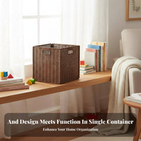 Woven Cube Basket With Handle foldable Woven Cube Built-in Handles for Adults