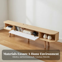 Narrow TV Cabinet Space Saving Minimalist TV Console Sturdy Build Wooden Media Stand with Legs for Small Apartment, Homestay, Bedroom