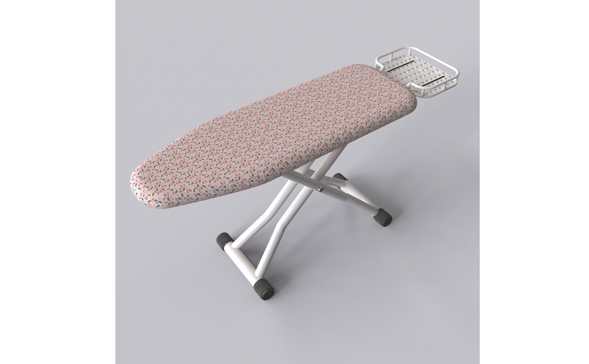 Padded Standing Ironing Board Space-Saving Ironing Board with Tray Compact Stable for Laundry Room, Apartment, Home