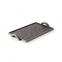 Decorative Tray with Handles Textured Vanity Tray Sleek for Dresser, Entryway