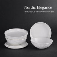 Nordic Ceramic Dinnerware Set, 5-Piece Matte Black