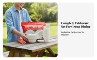 Rice Husk Disposable Tableware Set, Family Combo, Customizable Bowls, Cups, Chopsticks