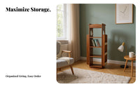 Space-Saving Design 360-Degree Rotating Book Shelf Stable Base Revolving Book Shelf Large Capacity Bookshelf Easy Assembly for Children, Students, Living Room, Small Areas, Playroom, Home Office