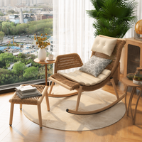 Dream Xiaoduo Rattan Rocking Chair for Home Balcony Outdoor Patio Lounge Chair Adult Leisure Rocker