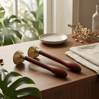 2 Pieces Gua Sha Tool with Wooden Handle Comfortable Massager Lightweight