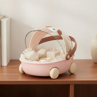 Clear View Lid Doll Cradle Display Case Dustproof Baby Carriage Storage Box Portable Doll Storage Carrier for Collectors