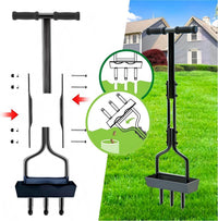 Manual Soil Loosener and Sampler Gardening Tool Fertilizing Lawn Aerator Adjustable Height