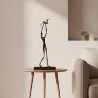 Abstract Sculpture with Marble Base Modern Abstract Human Figure Sculpture Textured Statue with Marble Base for Art Collectors, Living Room