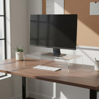 Transparent Desk Riser Multi Use Clear Acrylic Monitor Stand Space Saving