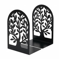 Metal Bookend Pair Matte Finish Tree Cutout Bookend Sturdy Metal Bookends