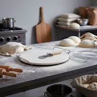 3 Pieces Pizza Stone Set Even Heat Distribution Pizza Stone with Rack and Cutter Bakeware Creates Crispy Crust Versatile