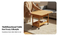 2-Tier Rolling Trolley Foldable Design 2-Tier Rolling Organizer Space-Saving Easy Assembly for Homeowners, Dining Area, Kitchen