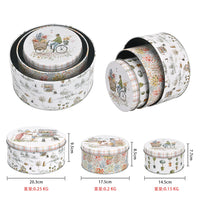 Round Tin Cookie Jar with Lid, Metal Storage Container for Baking and Candy
