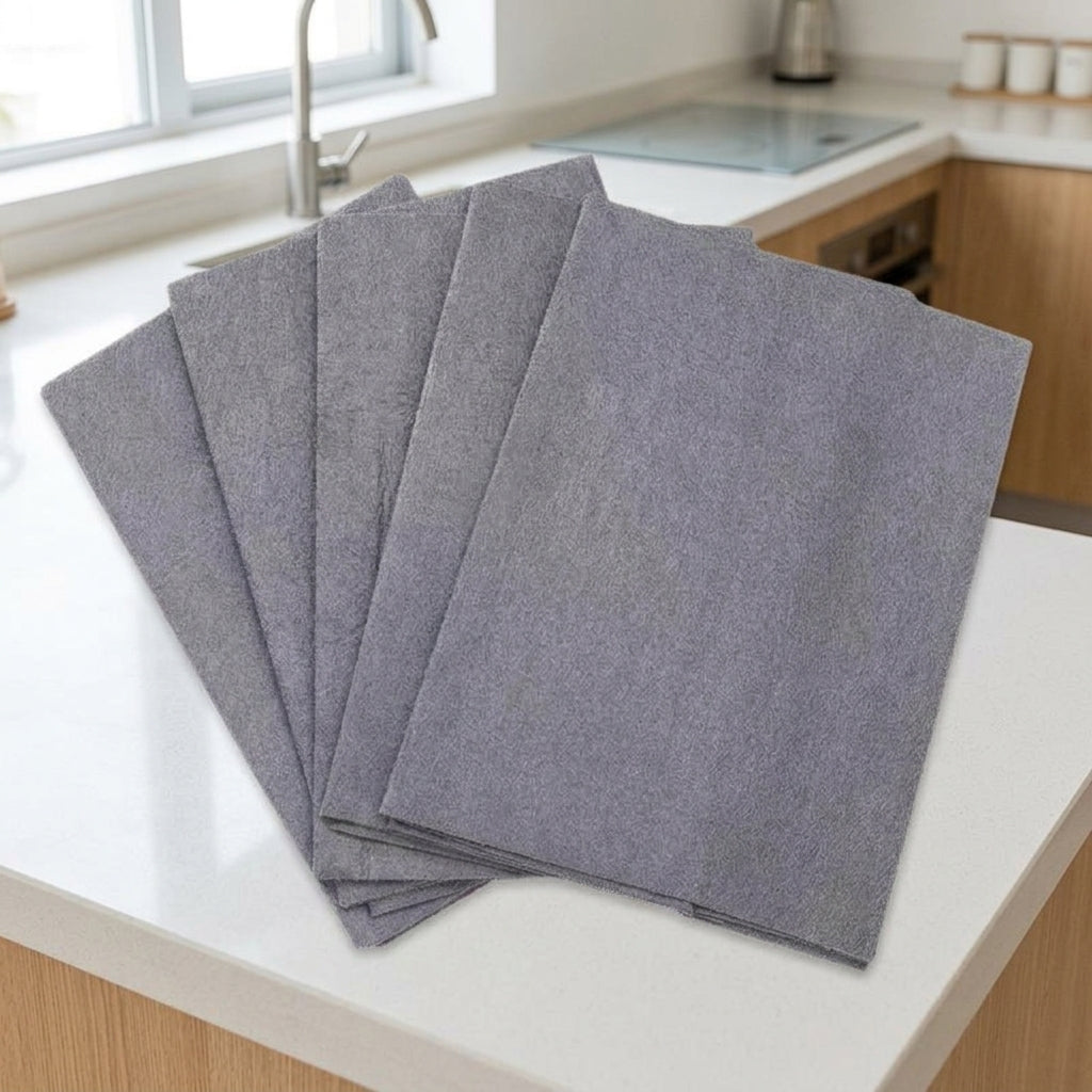 Streakless Window Cleaning Cloths, Microfibre Cloth and Miracle Wipe Bathroom Drying Towel for Glass, Mirrors, 1pc
