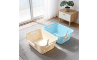 Square Feline Litter Box Minimal Design Large Feline Litter Pan Polished Surface